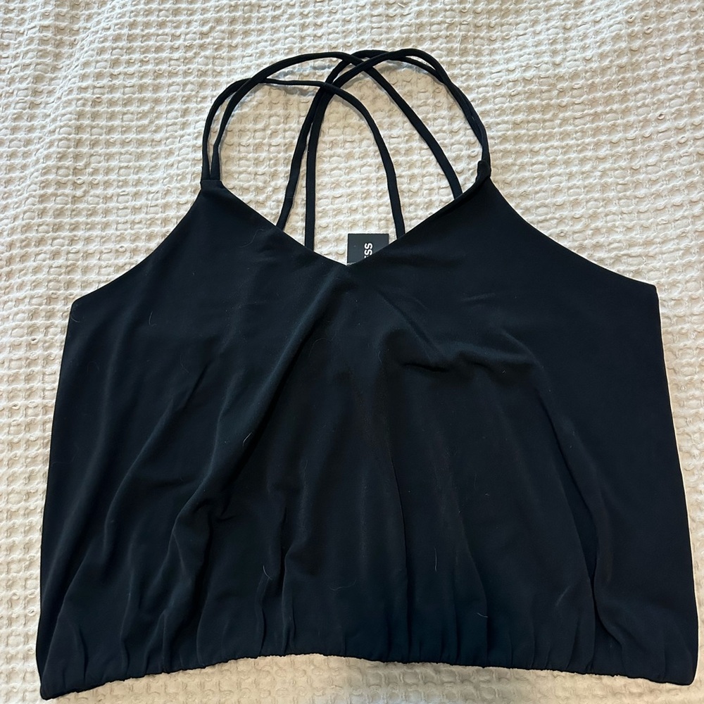 NWT Black Strappy Top